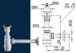 32-es mosdó szifon leeresztőszeleppel